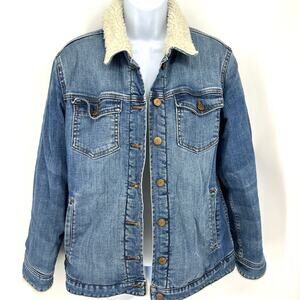 J. Crew Mercantile Sherpa Liined Stretch Denim Jacket Size S